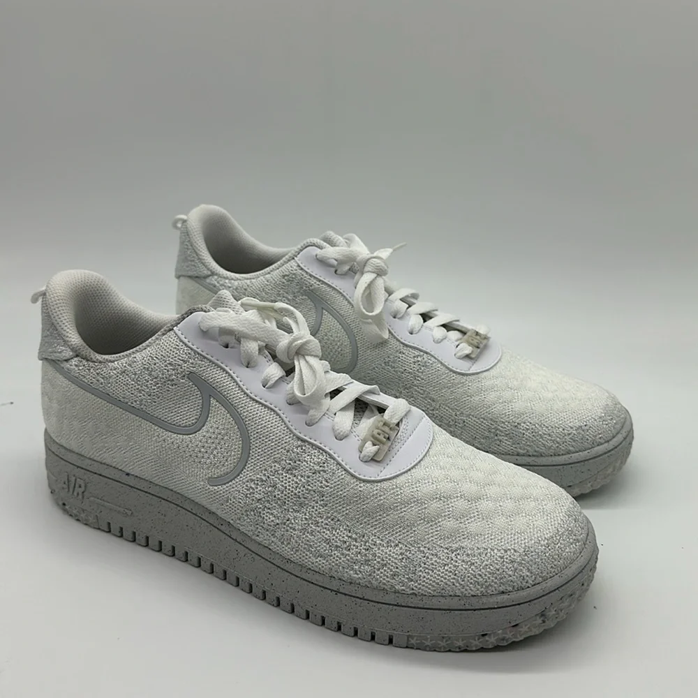 Men’s Nike AF1 Crater Flyknit NN White-Summit White DM0590-100 NWOB - Picture 2 of 5